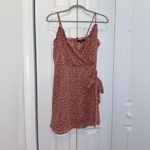 Floral Print Faux Wrap Dress